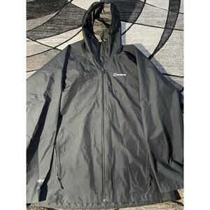 Berghaus Hydroshell Waterproof Shell Jacket Hoody Hoodie Black Men’s Size XL